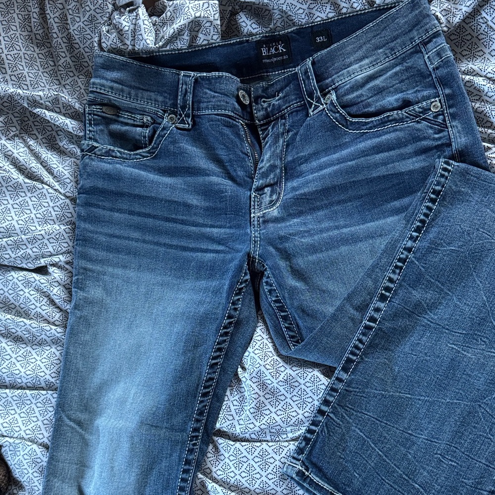 Buckle Black Brand Men’s Boot Cut Jeans - Medium Blue Wash